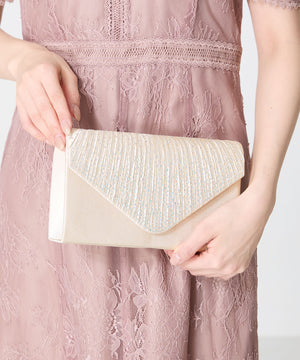 ラインストーンギャザーフラップバッグ/MOB018【結婚式/オケージョン/パーティー】