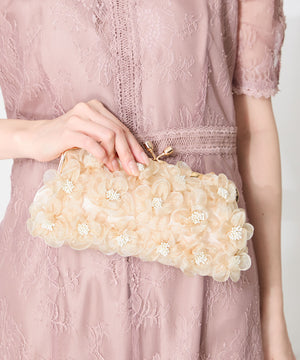 フラワーがま口バッグ/MOB019【結婚式/オケージョン/パーティー】