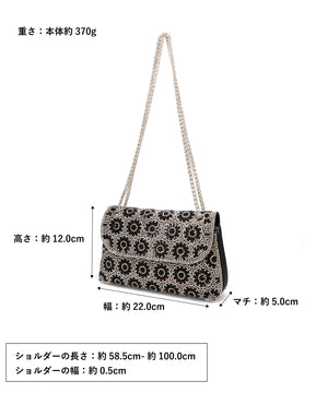 フラワーデザインチェーンバッグ/MOB023【結婚式/オケージョン/パーティー】