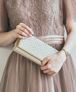 格子模様フラップバッグ/MOB024【結婚式/オケージョン/パーティー】