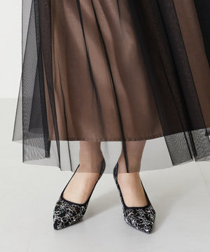 レース刺繍ポインテッドトゥパンプス/MOR102【結婚式/オケージョン/パーティー】