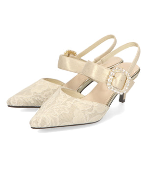 バックストラップレースパンプス/MOR104【結婚式/オケージョン/パーティー】