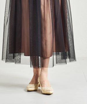 グリッターヒールレースパンプス/MOR108【結婚式/オケージョン/パーティー】