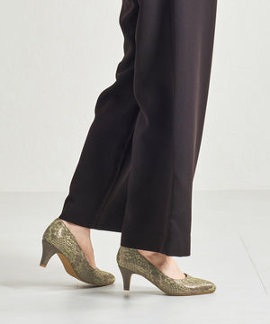 グリッターヒールレースパンプス/MOR108【結婚式/オケージョン/パーティー】