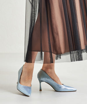 フラワー柄ポインテッドトゥパンプス/MOR109【結婚式/オケージョン/パーティー】