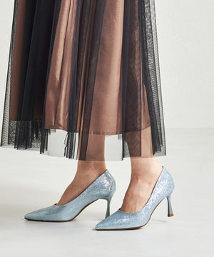 フラワー柄ポインテッドトゥパンプス/MOR109【結婚式/オケージョン/パーティー】