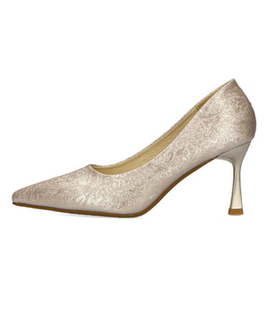 フラワー柄ポインテッドトゥパンプス/MOR109【結婚式/オケージョン/パーティー】