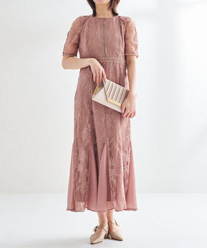 ビジューバックストラップローヒールパンプス/MOR111