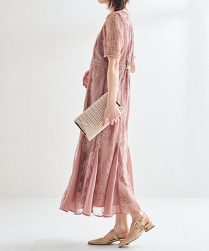 ビジューバックストラップローヒールパンプス/MOR111