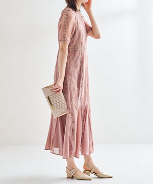 ビジューバックストラップローヒールパンプス/MOR111