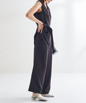 ビジューバックストラップローヒールパンプス/MOR111