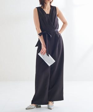 ビジューバックストラップローヒールパンプス/MOR111