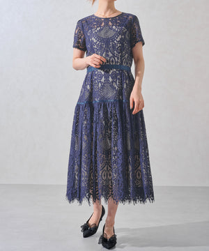 チュールリボン×グリッターヒールパンプス/MOR113