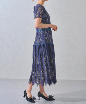 チュールリボン×グリッターヒールパンプス/MOR113