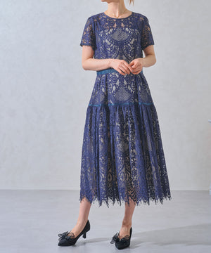 チュールリボン×グリッターヒールパンプス/MOR113