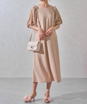 チュールリボン×グリッターヒールパンプス/MOR113