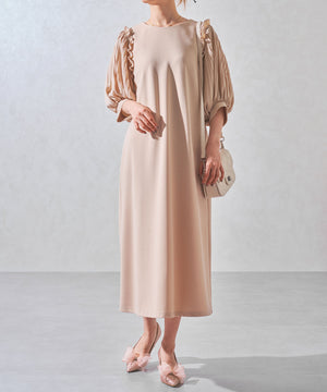 チュールリボン×グリッターヒールパンプス/MOR113