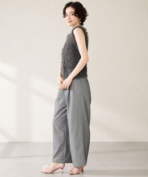 チュールリボン×グリッターヒールパンプス/MOR113