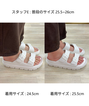 【WEB限定/リカバリーサンダル】ダブルベルト厚底サンダル/OT3220