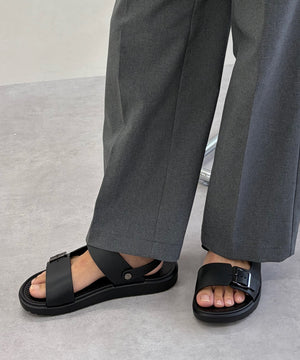 【WEB限定/Fit meサンダル】アシンメトリーベルトスライドサンダル/OT3238