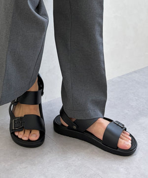 【WEB限定/Fit meサンダル】アシンメトリーベルトスライドサンダル/OT3238