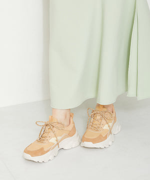 ストライプシューレース厚底スニーカー/OT3728