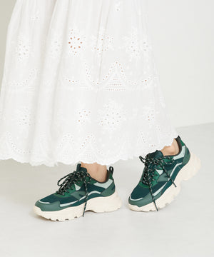 ストライプシューレース厚底スニーカー/OT3728