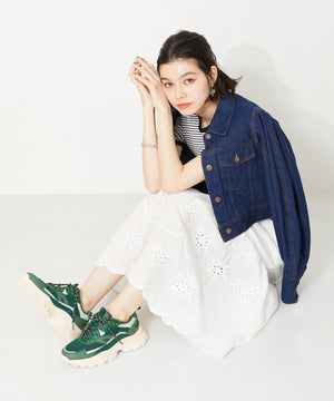 ストライプシューレース厚底スニーカー/OT3728