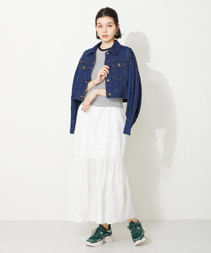 ストライプシューレース厚底スニーカー/OT3728