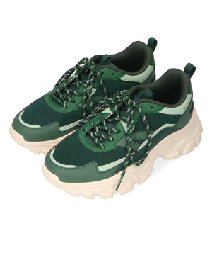 ストライプシューレース厚底スニーカー/OT3728