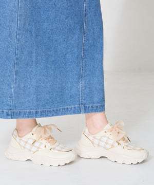 2WAYシューレースツイードスニーカー/OT3746