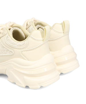 レース×ジャガード厚底スニーカー/OT3755