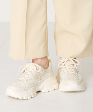 レース×ジャガード厚底スニーカー/OT3755