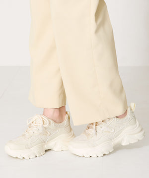 レース×ジャガード厚底スニーカー/OT3755