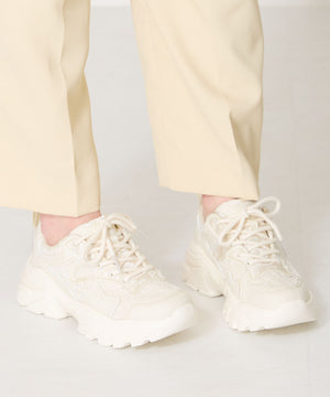 レース×ジャガード厚底スニーカー/OT3755