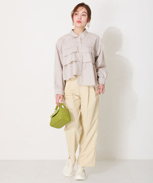 レース×ジャガード厚底スニーカー/OT3755