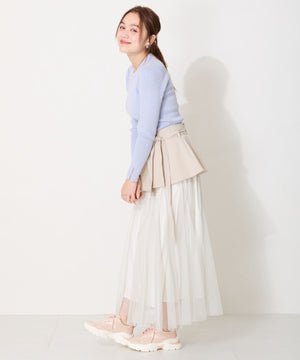 レース×ジャガード厚底スニーカー/OT3755