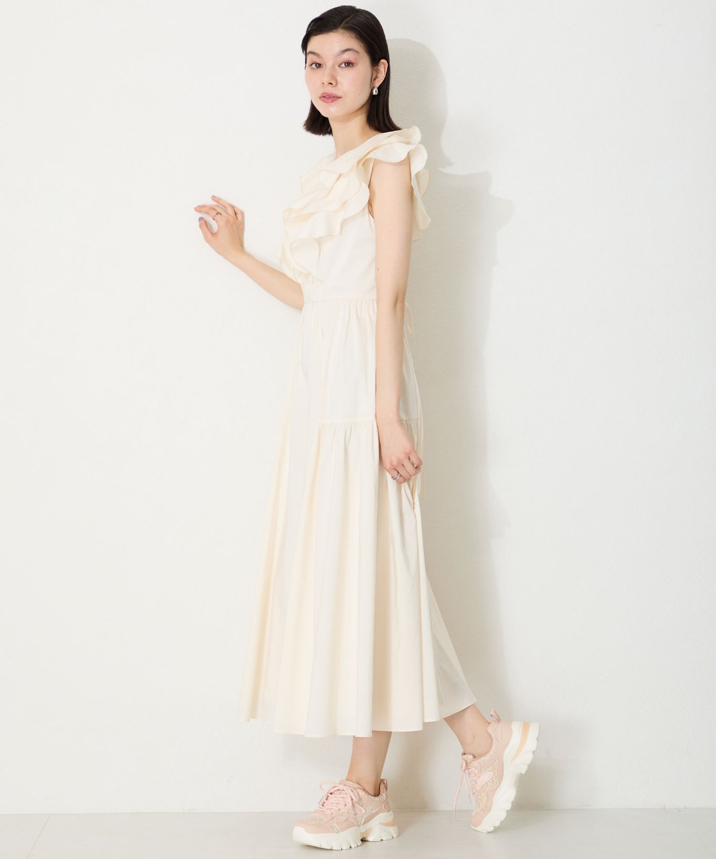 レース×ジャガード厚底スニーカー/OT3755