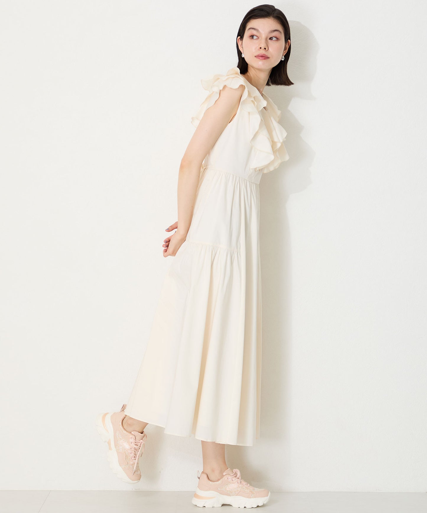 レース×ジャガード厚底スニーカー/OT3755