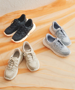 ラバーパーツ×ラメ織りレーススニーカー/OT3760