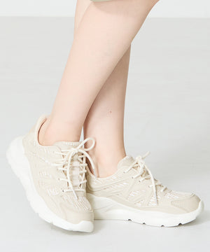 ラバーパーツ×ラメ織りレーススニーカー/OT3760