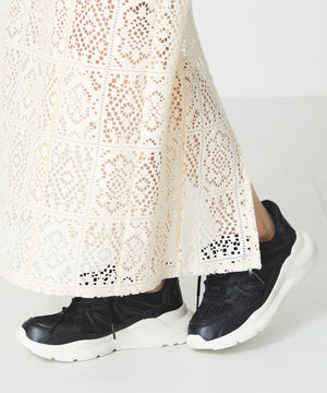 ラバーパーツ×ラメ織りレーススニーカー/OT3760