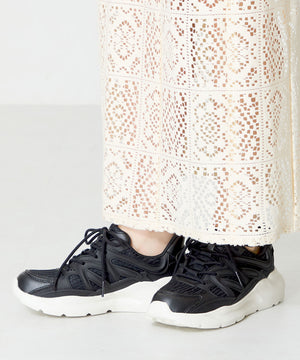 ラバーパーツ×ラメ織りレーススニーカー/OT3760