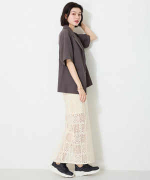 ラバーパーツ×ラメ織りレーススニーカー/OT3760