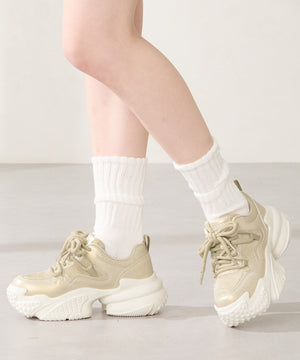 ダブルシューレース厚底スニーカー/OT3776