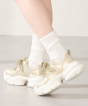 ダブルシューレース厚底スニーカー/OT3776