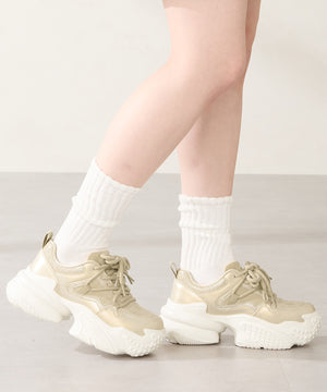 ダブルシューレース厚底スニーカー/OT3776