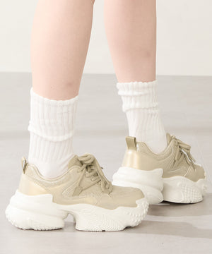 ダブルシューレース厚底スニーカー/OT3776