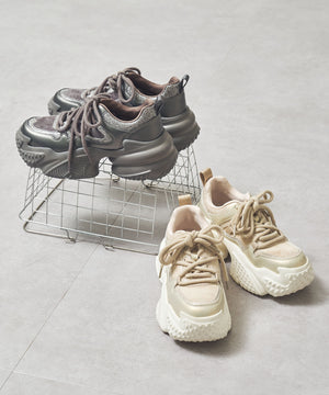 ダブルシューレース厚底スニーカー/OT3776