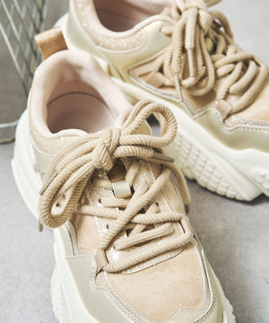 ダブルシューレース厚底スニーカー/OT3776